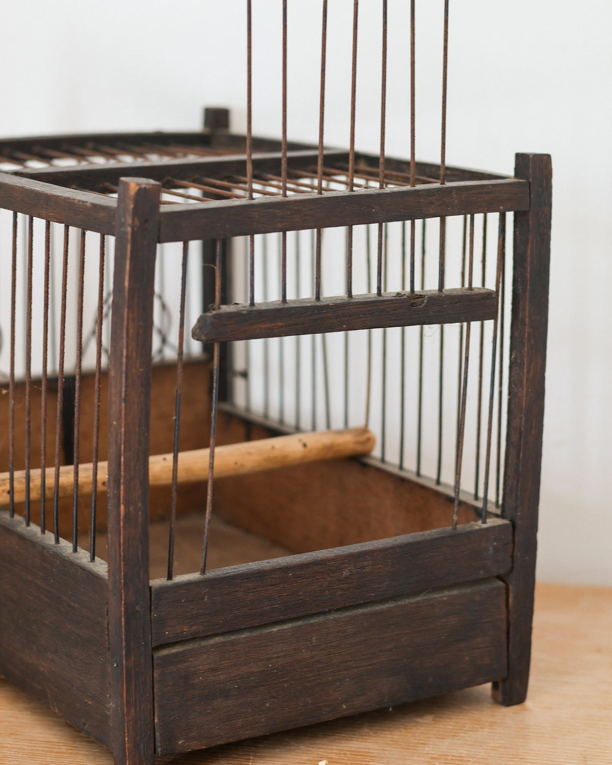 Vintage French Wooden Birdcage