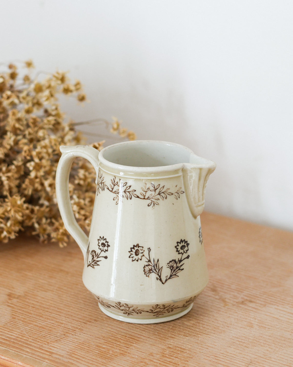 Antique French Saint-Uze Pottery | Butter Bell, SEL Salt Pot & Floral Pitchers