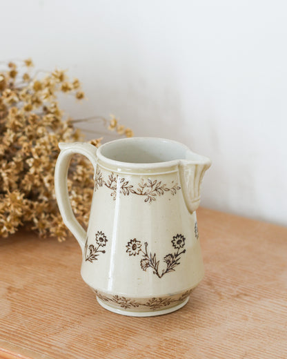 Antique French Saint-Uze Pottery | Butter Bell, SEL Salt Pot & Floral Pitchers