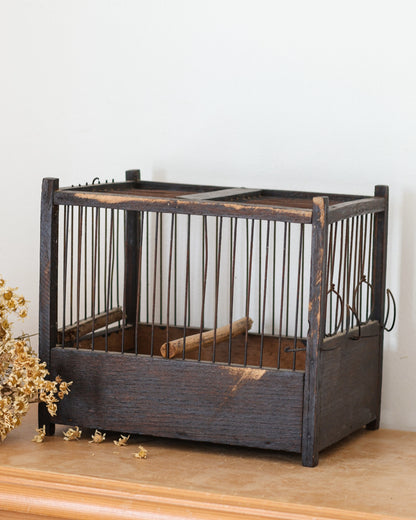 Vintage French Wooden Birdcage