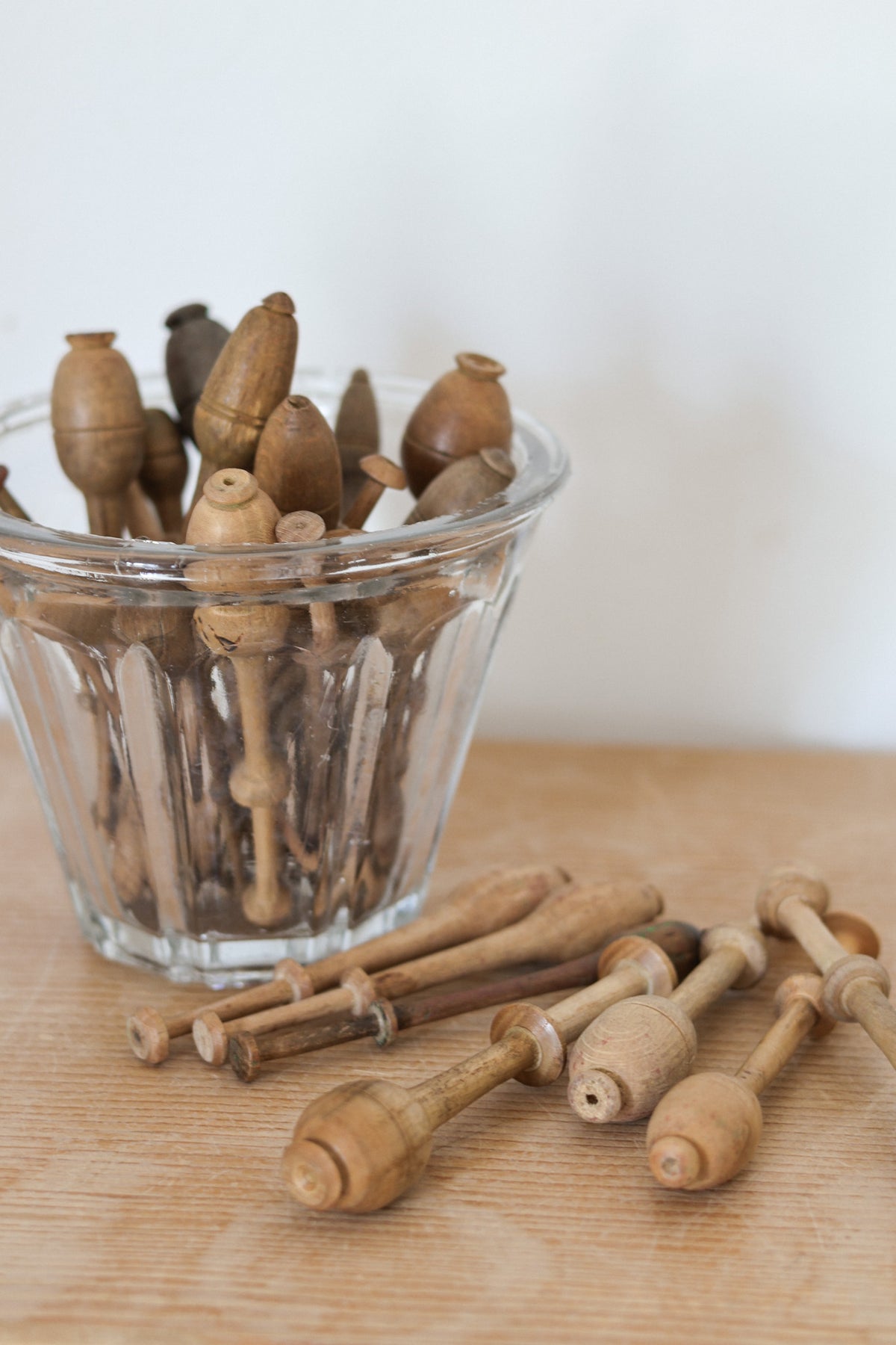 Antique French Lace Bobbins, Set of 6