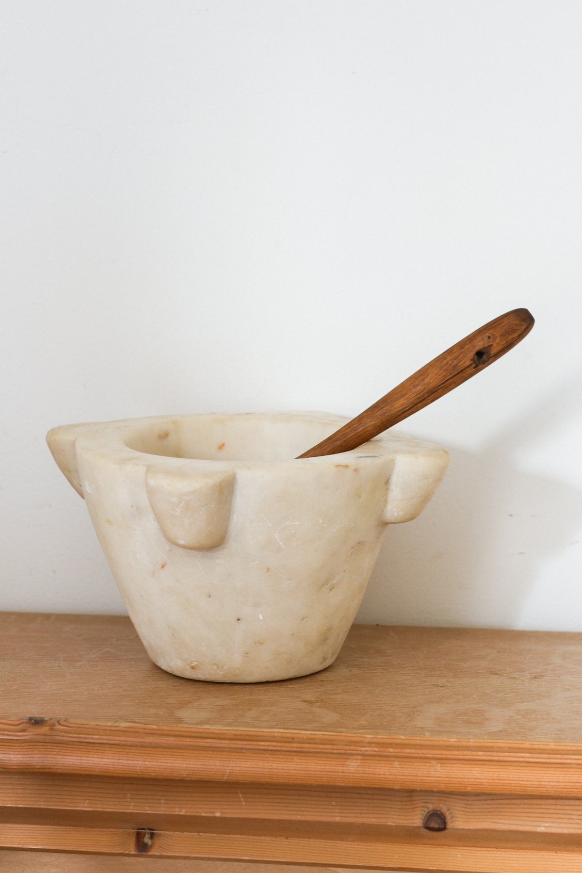 Antique French Marble Mortar with Masher