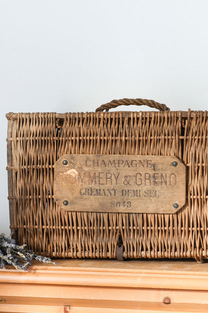 Vintage French Pommery & Greno Champagne Basket