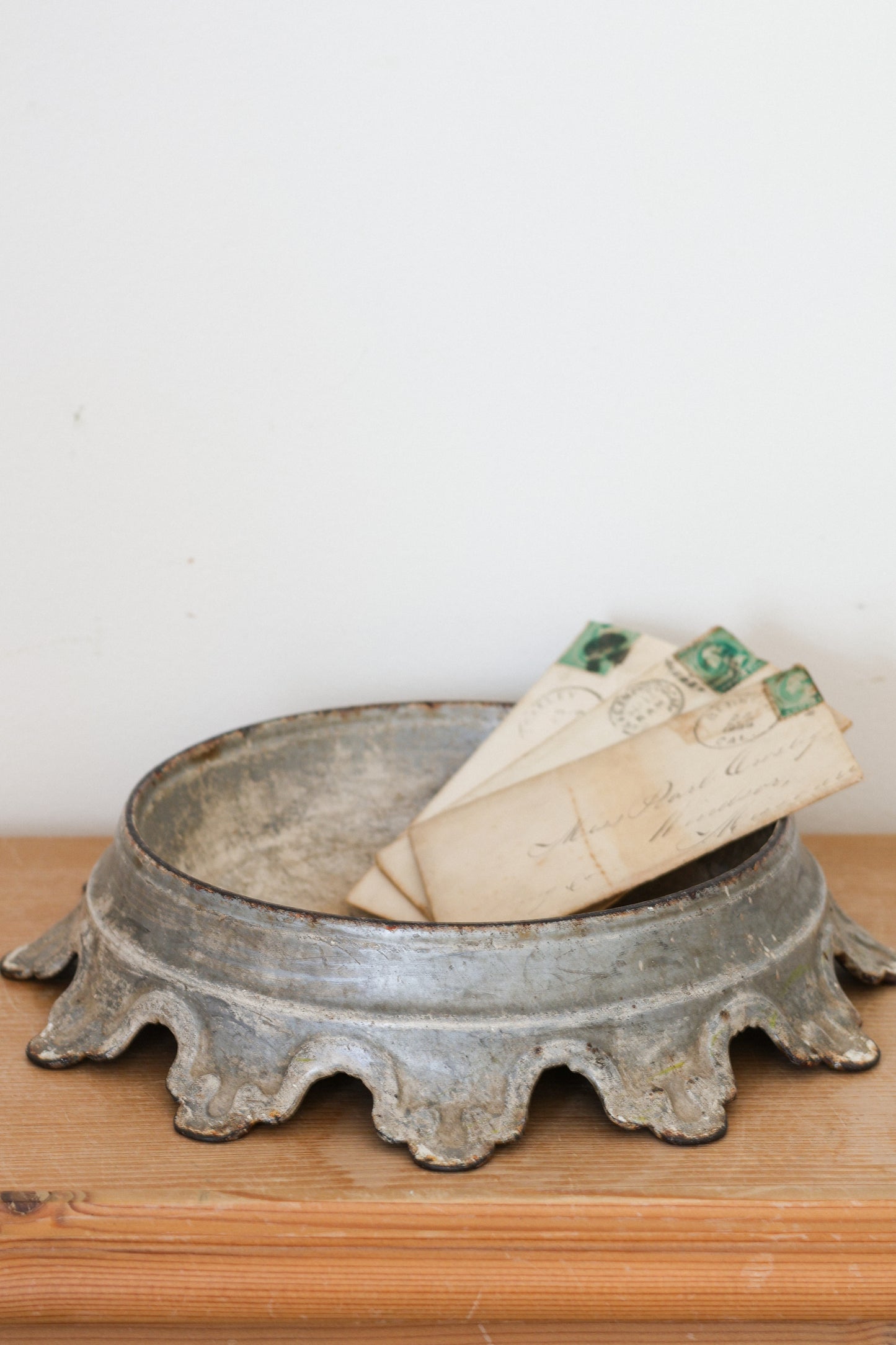 Antique French Cast Iron Spittoon / Crachoir