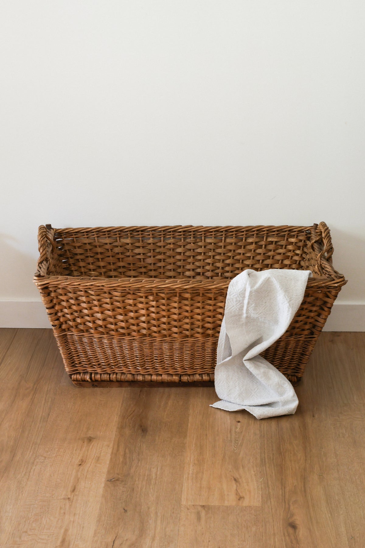 Antique German Woven Laundry Basket